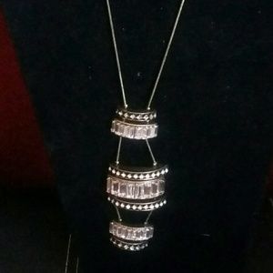 1920's inspired beveled necklace and earring set
